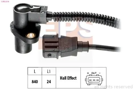 OPEL Датчик числа оборотов к/вала Astra F,Calibra A,Omega B,Vectra B(870мм Eps 1.953.314