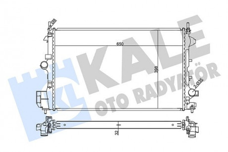 KALE OPEL Радиатор охлаждения Fiat Croma 05-,Signum,Vectra C 1.9CDTi 04-,Saab KALE OTO RADYATOR 355580