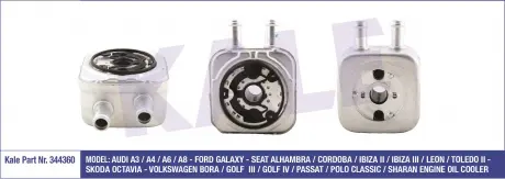 KALE VW Масляный радиатор Audi A3/4/6,Golf IV,Passat,T5,Ford,Skoda Octavia I KALE OTO RADYATOR 344360