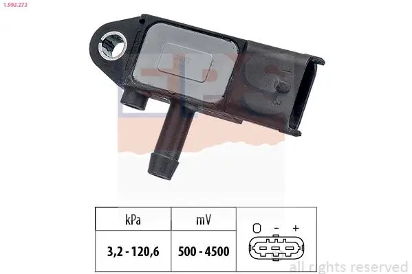 Датчик тиску вихлопних газів Opel Combo 1.3CDTI 16V 05- Eps 1.993.273 (фото 1)