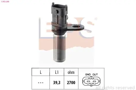 OPEL Датчик оборотов двигателя Astra G,Combo,Meriva,Vectra B/C 1.4/1.6 Eps 1.953.288
