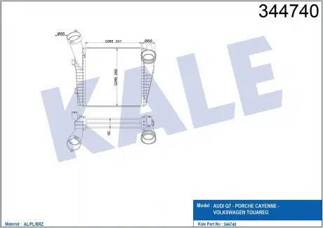 Интеркулер VW Touareg, Porsche Cayenne KALE OTO RADYATOR 344740