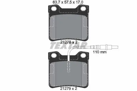 PEUGEOT Тормозные колодки задн.дисковые с датчиками 605/VITO TEXTAR 2127801 (фото 1)