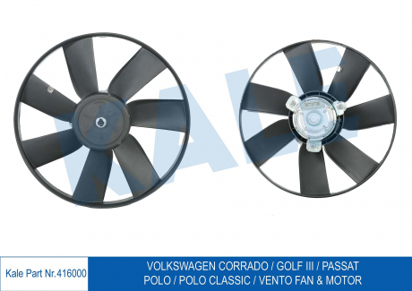 KALE VW Вентилятор радиатора Golf III Passat 90-Vento,Polo 1.4/2.0 KALE OTO RADYATOR 416000