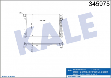 KALE DB Радиатор охлаждения C-Class W204,E-Class W212 1.8/3.5 07- KALE OTO RADYATOR 345975