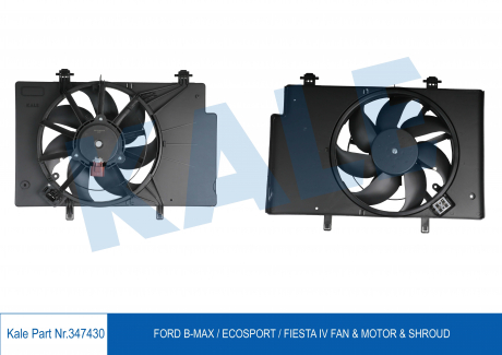 Вентилятор охлаждения радиатора с кожухом Ford B-Max, Ecosport, Fiesta IV KALE OTO RADYATOR 347430 (фото 1)