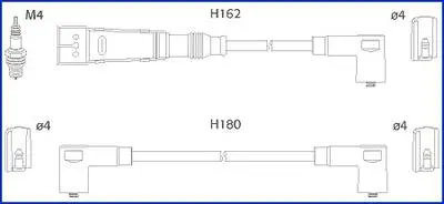 VW К-кт высоковольтных проводов 80,100,Passat 2.0/2.2 HITACHI 134715