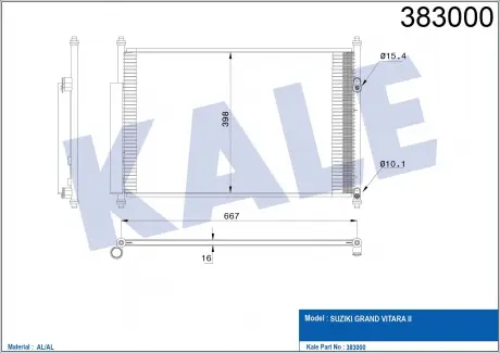 Радиатор кондиционера Suzuki Grand Vitara II KALE OTO RADYATOR 383000