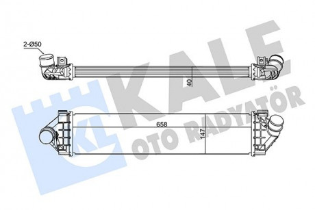 KALE FORD Интеркулер C-Max,Focus II,Kuga II 1.8/2.0TDCi 04- KALE OTO RADYATOR 355015