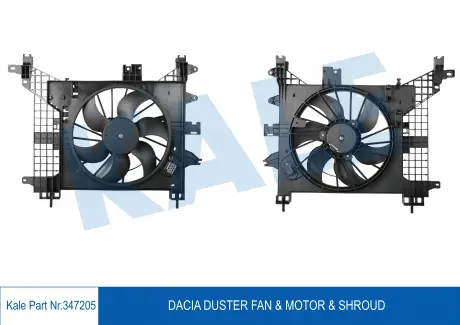 Вентилятор охолодження радіатора з кожухом Dacia Duster KALE OTO RADYATOR 347205