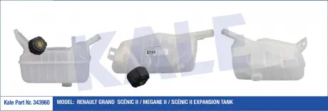 Бачок розширювальний Renault Grand Scenic II, Megane II, Scenic II KALE OTO RADYATOR 343960