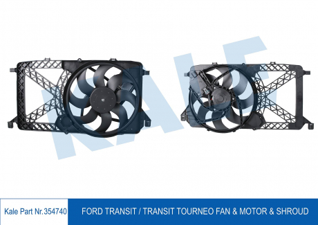 Вентилятор охлаждения радиатора с кожухом Ford Transit, Transit Tourneo KALE OTO RADYATOR 354740 (фото 1)