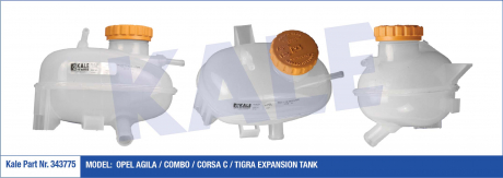 Бачок расширительный Opel Agila, Combo, Corsa C, Tigra Expansion Tank K KALE OTO RADYATOR 343775 (фото 1)