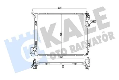 Радиатор охлаждения двигателя (паяный) Nissan X-Trail (14-)/Renault Koleos (16-) KALE OTO RADYATOR 355525