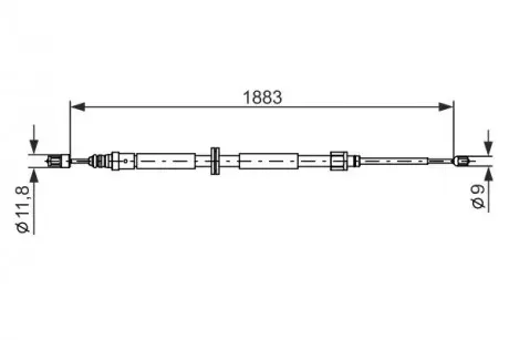 Трос ручного гальма BOSCH 1987482302
