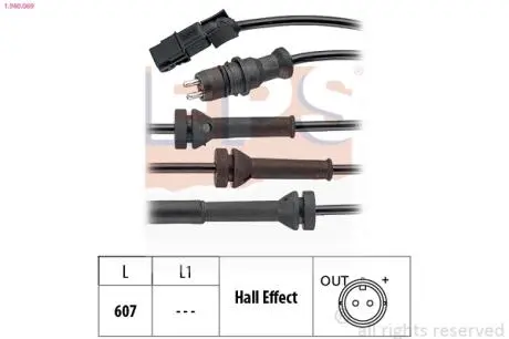 Фото 1 - renault датчик abs передн.espace iv,laguna ii 02- Eps 1.960.069 RENAULT Датчик ABS передн.Espace IV,Laguna II 02- Eps 1.960.069 (фото 1)