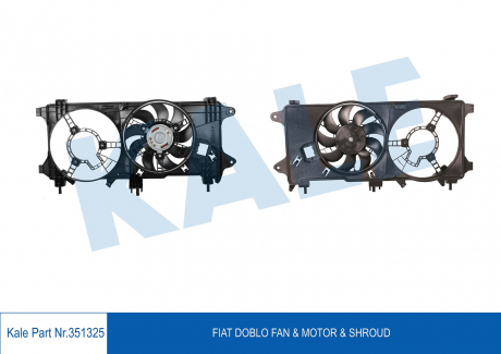 Вентилятор охлаждения радиатора с кожухом Fiat Doblo KALE OTO RADYATOR 351325