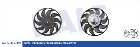 Вентилятор охолодження радіатора Volkswagen Transporter IV KALE OTO RADYATOR 416300