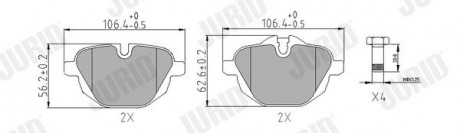 BMW Тормозные колодки задн.5 F10, X3 10- Jurid 573352J