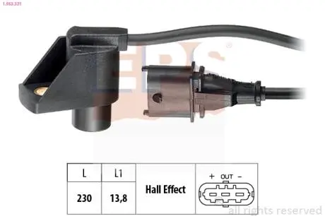 OPEL Датчик оборотов двигателя OMEGA B 2.5 Eps 1.953.331