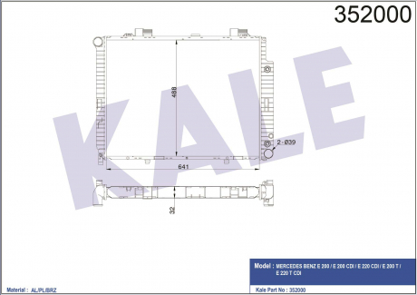 KALE DB Радиатор охлаждения W210 2.0/2.3 95- KALE OTO RADYATOR 352000 (фото 1)