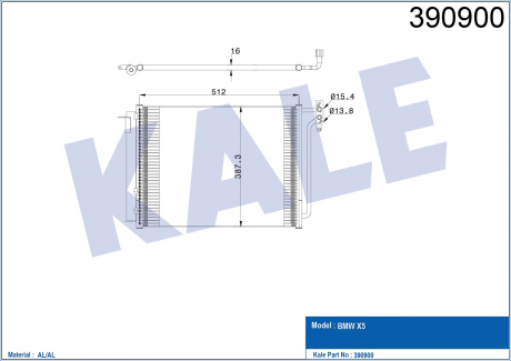 KALE BMW Радиатор кондиционера X5 E53 00- KALE OTO RADYATOR 390900