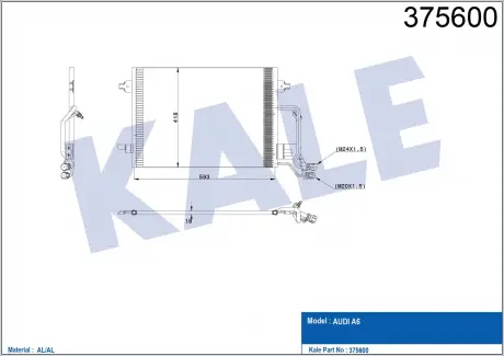 KALE VW Радиатор кондиционера Audi A6 97- KALE OTO RADYATOR 375600 (фото 1)