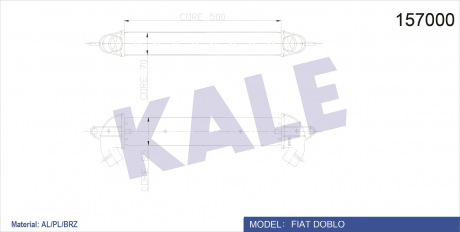 KALE FIAT Интеркулер Doblo 1.3/1.9JTD 01- KALE OTO RADYATOR 157000