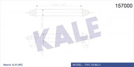 KALE FIAT Интеркулер Doblo 1.3/1.9JTD 01- KALE OTO RADYATOR 157000