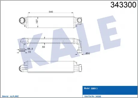 KALE BMW Интеркулер 3 E46 318d/330xd 00- KALE OTO RADYATOR 343300