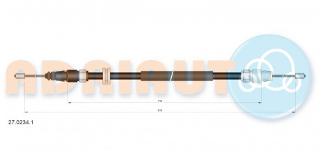 DB Трос ручного тормоза ML W164 ADRIAUTO 27.0234.1