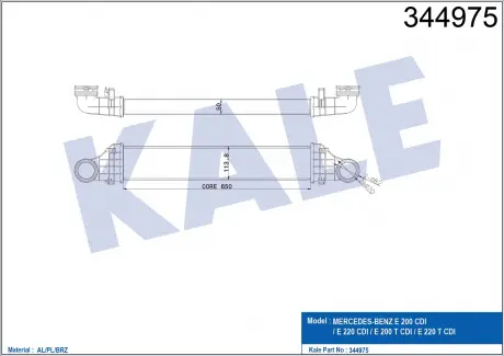Інтеркулер W211 200/220CDI 02- KALE OTO RADYATOR 344975