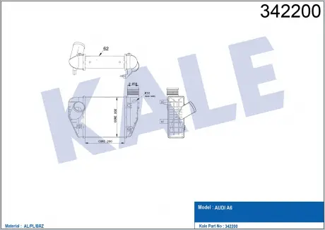 KALE VW Интеркулер Audi A6 2.0TDI 04- KALE OTO RADYATOR 342200