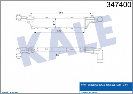 KALE DB Интеркулер W210 2.0/2.9TD KALE OTO RADYATOR 347400