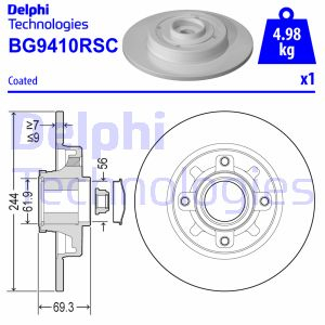 Тормозной диск с подшипником Delphi BG9410RSC (фото 1)