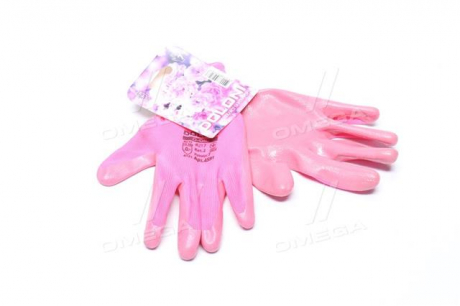 Перчатки трикотаж розовые, полиэстер, манжет вязаный, гладкий, розовый размер 7 (DOLONI) Украина 4591 (фото 1)