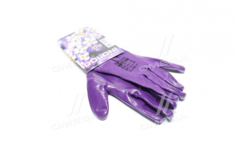 Перчатки трикотаж фиолетовые, полиэстер, манжет вязаный, нитрил, размер 8 (DOLONI) Украина 4594 (фото 1)