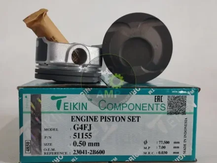 Поршень ДВС 0.5 (4шт.+пальцы) Hyundai G4FJ 1.6 DOHC GDI Tucson (13-), Solaris 1. TEIKIN 51155050