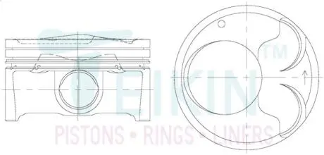 Поршень ДВС 0.5 (4шт.+пальцы) Hyundai 2.0 (G4NC/G4NC) Tucson (15-), Sonata (17-) TEIKIN 51160050