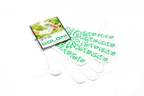 Перчатки с ПВХ рисунком белоснежный / зеленый30 / 70 10 класс размер 9 (DOLONI) Украина 620 (фото 1)