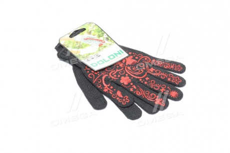 Перчатки с ПВХ рисунком черный / красный 30/70 10 класс размер 9 (DOLONI) Украина 711/4269 (фото 1)
