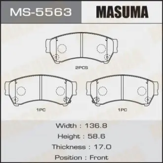Колодка тормозная передняя Mazda 6 (07-12) Masuma MS5563