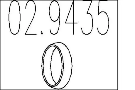 Монтажное кольцо выхлопной системы (D (внутр.) – 51,3 мм; D (наружн.) – 66 мм; Высота – 13,5 мм;) MTS 02.9435