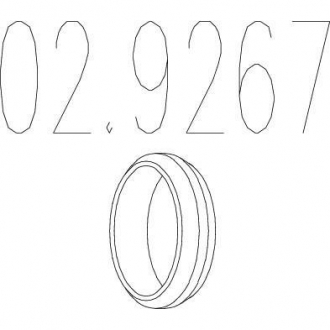 Монтажное кольцо выхлопной системы (D (внутр.) – 66,1 мм; D (наружн.) – 78,8 мм; Высота – 14 мм) MTS 02.9267 (фото 1)