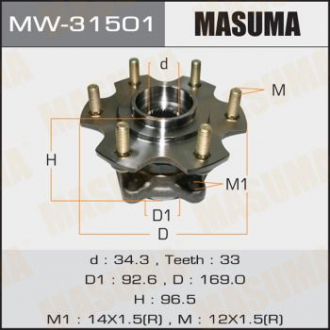 Ступица колеса заднего в сборе с подшипником Mitsubishi Pajero (06-) M Masuma MW31501 (фото 1)