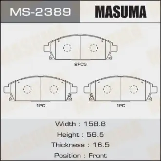 Колодка гальмівна передня Nissan X-Trail (00-07) Masuma MS2389