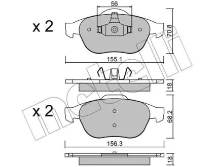 Комплект тормозных колодок Metelli 22-0336-1