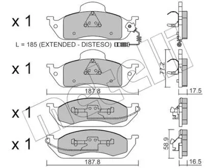 Комплект гальмівних колодок Metelli 22-0569-0