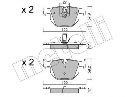 Комплект тормозных колодок Metelli 22-0644-0 (фото 1)