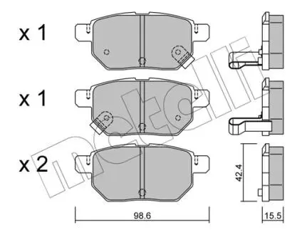 Комплект гальмівних колодок (дискових) Metelli 22-0746-0 (фото 1)